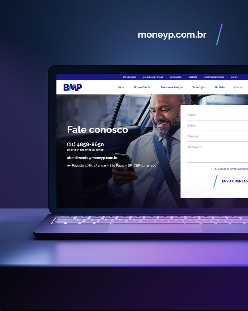 BMP: O Banco das Fintechs, São Paulo - SP. Webdesign.