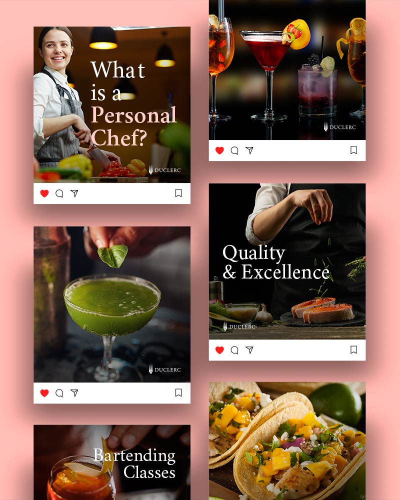 Duclerc: Personal Chef & Mixology, Miami - EUA. Branding, Webdesign.