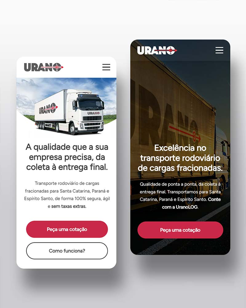 UranoLOG, Transporte de Cargas Fracionadas, São José dos Pinhais - PR. Criação de Sites em Curitiba. LYMP Design Curitiba - PR.